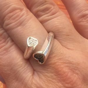 Darling silver plated bypass ring